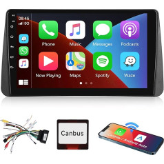 Podofo Carplay auto radio Fiat Tipo / EGEA 2016-2020, 9 collu skārienjūtīgais ekrāns, auto radio (matēts melns) 2G + 64G ar bezvadu Carplay Android Car, Bluetooth/GPS/WiFi/FM/RDS/SWC/HiFi/USB+reversācijas kamera