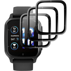 Weideworld Garmin Venu Sq 2 Music ekrāna aizsargstikls, rūdīta stikla aizsargstikls pret skrāpējumiem, augstas izšķirtspējas ekrāna aizsargstikls Garmin Venu Sq 2 Music, Nior, 3 gab., iepakojumā