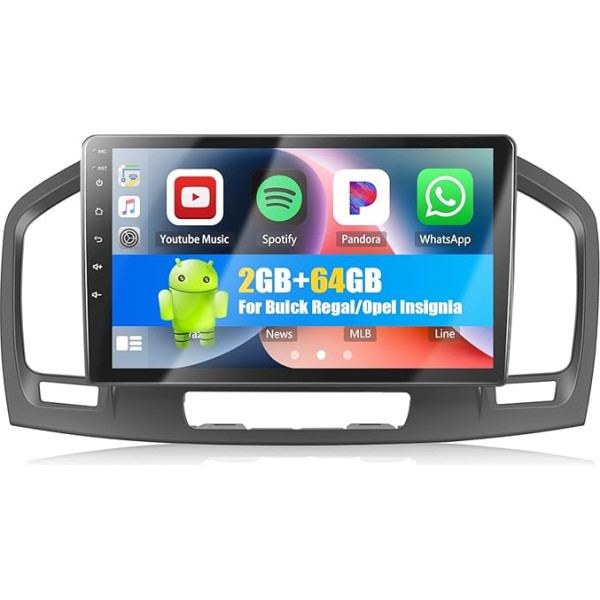 2G + 64G CAMECHO Android 13 Auto radio priekš Opel Insignia/Buick Regal 2009-2013, Auto radio ar navigāciju Carplay Android Car, 9 collu auto radio ar Bluetooth WiFi RDS Mirror Link +