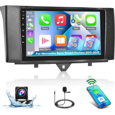 [2+64G] priekš Mercedes Benz Smart Fortwo 2011-2015 Upgrade DSP Audio - 9 collu skārienjūtīgais ekrāns Android 13 auto radio - Wireless Carplay & Android Car, GPS, WiFi, Mirror Link, SWC + atpakaļgaitas kamera