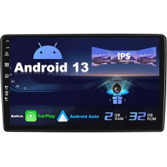 SXAUTO Android 13 IPS Auto Radio piemērots Renault Dacia Duster Arkana (2015-2018) - Iebūvēts Carplay/Android Car - Bez atpakaļgaitas kameras - 2G + 32G - Vadāms no stūres DAB Fast Boot -2 DIN 9