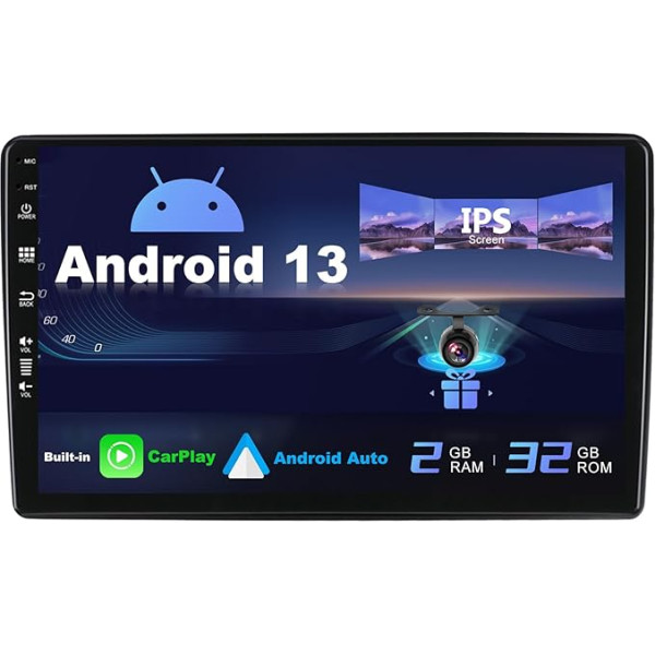 SXAUTO Android 13 IPS Auto Radio piemērots Renault Dacia Duster Arkana (2015-2018) - Iebūvēts Carplay/Android Car - Bez atpakaļgaitas kameras - 2G + 32G - Vadāms no stūres DAB Fast Boot -2 DIN 9