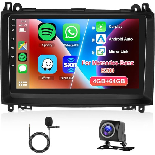 Hodozzy 4G + 64G auto radio priekš Mercedes-Benz B200 B-Class B160 B170 B180 W169 W245 W639 W639 W906 Vito Viano Sprinter 2008-2011 Android 8 Core 9