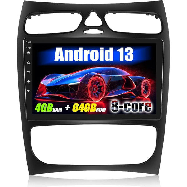 [8-core] SIXWIN 4+64G Android 13 Carplay Android auto radio Mercedes Benz C-klases W203 W209 S203 A209, 9 collu skārienjūtīgais ekrāns ar DSP GPS WiFi BT BT USB FM RDS Radio Mirror Link + 32 joslu ekvalaizers