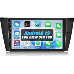 [1+32G] SIXWIN Android 13 auto radio BMW 3. sērijas E90 E91 E92 E93 2005-2011 radio, 9 collu kapacitīvais skārienjūtīgais ekrāns ar WiFi GPS Bluetooth FM/RDS USB Mirror Link Android iOS tālrunim