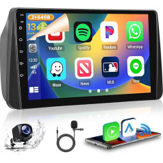 2GB + 64GB Android 13 Auto radio Fiat Tipo Egea 2016-2020 Radio Wireless CarPlay Android Car Bluetooth Handsfree 9 collu ekrāns Auto radio ar navigāciju atpakaļgaitas kamera WiFi FM RDS SWC