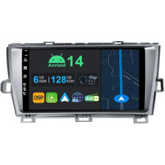 YUNTX 9 collu Android 13 auto radio ar satelītnavigāciju Toyota Prius 2009-2015 | Octa Core | 6GB 128GB | Iebūvēts 4G LTE | CarPlay & Android Car | DSP | DAB | QLED | Dual Band WiFi | Bluetooth 5.0 | GPS