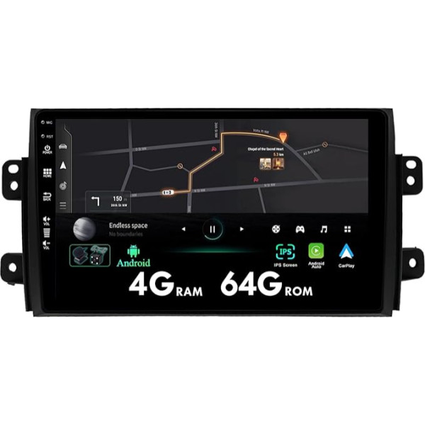 MISONDA Auto radio priekš Suzuki SX4 2006-2013 / Fiat Sedici 2005-2014 Auto radio GPS navigācija ar Carplay DSP WiFi Android Auto mikrofons + aizmugures skata kamera 4GB+64GB