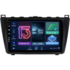 MISONDA 6+128G Iebūvēts DAB+/4G/Wireless CarPlay Android auto radio stūris automašīnai Mazda 6 Rui Wing 2007-2012, IPS 9 collas ar Mirror Link FM RDS EQ + aizmugures skata kamera