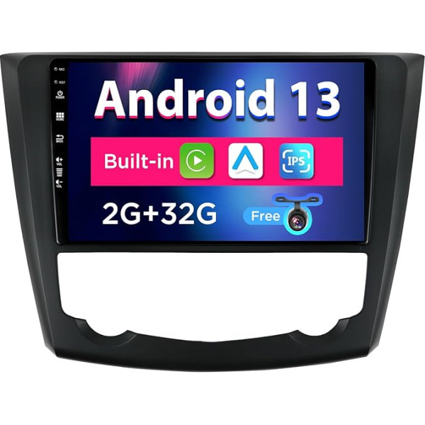 SXAUTO Android 13 IPS autoradio priekš Renault Kadjar (2015-2019) - Iebūvēts CarPlay/Android Car - Bez atpakaļskata kameras - 2G + 32G - DAB Fast Boot WiFi DSP Bluetooth - 2 DIN 9