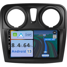 YUNTX [4GB + 64GB] Android 12 autoradio Dacia Sandero (2012-2017)-2 DIN [Integrēts bezvadu CarPlay/Android Car/DSP/GPS]-9 collu IPS 2.5D kamera + MIC-DAB/Stūres kontrole/360 kamera/BT