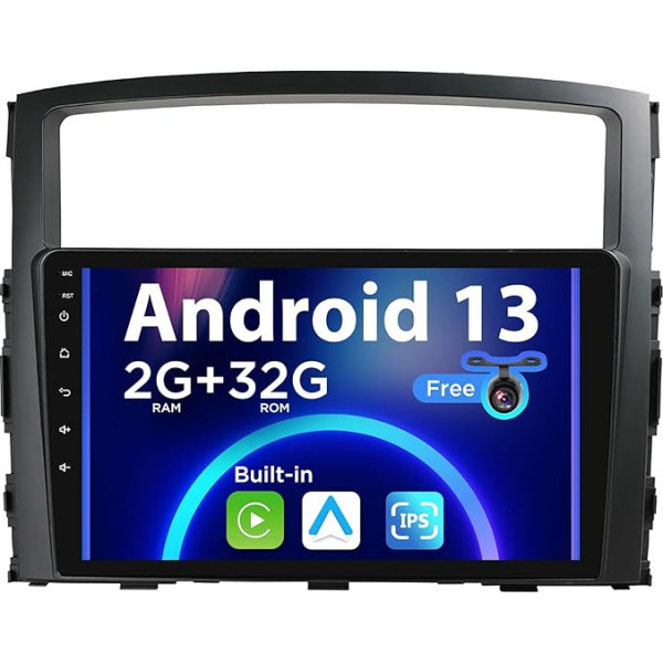 SXAUTO Android 12 IPS auto radio piemērots Mitsubishi Pajero 4 V80 V90 (2006-2014) - Iebūvēts Carplay/Android Car - Bez kameras - 2G + 32G - Vadāms no stūres DAB WiFi Fast Boot 4G - 2 DIN 9