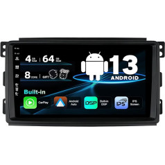 SXAUTO Android 12 IPS auto radio piemērots Mercedes-Benz Smart Fortwo 451 (2005-2010) - Iebūvēts Carplay/Android Car/DSP - LED kamera + MIC - 4G + 64G - DAB 360 kamera AHD SWC Fast-Boot - 2 DIN 9