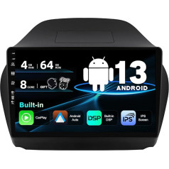 SXAUTO Autoradio Android 12 piemērots Hyundai IX35 (2010-2017) - Iebūvēts Carplay/Android Car/DSP - Kamera bez mikrofona - [4G + 64G] - 10.1 collu 2 DIN - Atbalsta DAB stūres vadības ierīci 4G WiFi BT