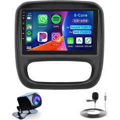 Hodozzy 8 Core 2GB + 64GB Android auto radio Renault Trafic 3 / Opel Vivaro B 2014-2018 9 collu IPS skārienjūtīgais ekrāns Auto radio 2 DIN ar DSP GPS navigāciju iOS Carplay Android Auto WiFi Bluetooth FM RDS