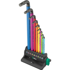 Wera 05133165001 950/9 Hex-Plus Multicolour 3 sešstūra atslēgu komplekts metriskais BlackLaser 12 gab.