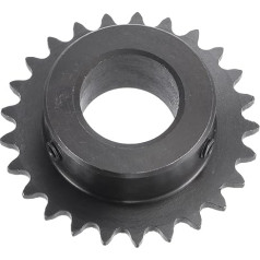 kartes sprocket ar 25 zobiem B tipa viena stieņa 1/4 collas slīpuma 20 mm urbuma melnais oksīds oglekļa tērauds C45 ar 2 regulēšanas skrūvēm ISO 04C sistēmai