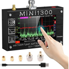 Seesii Mini 1300 antenų analizatorius, 2023 atnaujintas 4,3 colių signalų generatorius 0,1-1300MHz HF VHF UHF ANT/SWR/TDR/DSP RF su SMA kalibravimo rinkiniais