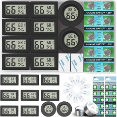 Vaikby Mini digitālais termometrs Higrometrs Iekštelpu termometrs Iekštelpu termometrs Pack of 10 Telpu termometrs Telpu termometrs Temperatūras un mitruma mērītājs Liels LCD displejs ℉/℃ iekštelpām, bērnu istabai, viesistabai, birojam