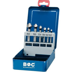 Bohrcraft 17001410006 Kegelsenker Set HSS-G in Metallkassette KS6 / Durchmesser 6,3-20,5 mm, 6 Stück