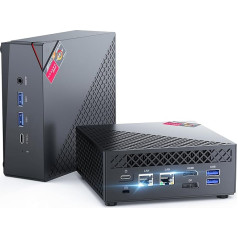 NiPoGi AM06 PRO Mini PC W-11, AMD Ryzen 5 5500U (6C/12T, līdz 4.0GHz), 16GB (2 x 8GB) DDR4 512GB M.2 NVMe SSD Mini galddators Dual LAN, 4K UHD Triple Display/Dual WiFi spēlēm/ birojam/HTPC.