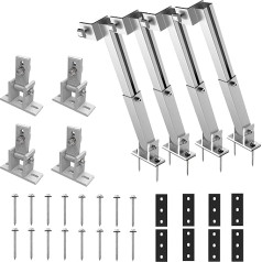 Warmfay saules paneļu kronšteins, 2 komplekti saules paneļu stiprinājuma statīvs PV plakana jumta 0°-40°, alumīnija kronšteins Balkona elektrostacijas montāžas komplekts 36 cm - 70 cm, individuāli regulējams motorhome laivu jumtiem