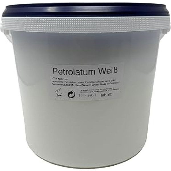 5 litru tehniskais petrolatums/vaselīns, tīra smērviela, aizsargā pret koroziju, universāla smērviela - INKgrafiX® Ražots Vācijā 5000 ml - IG06387 Balta - Sanitārie automobiļi