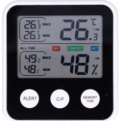 Temperatur- und Luftfeuchtigkeitsmesser, hochauflösendes LCD-Display zur Überwachung des Innenkomforts, ABS-Material