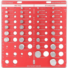 34PCS Schraubenmutter- und Bolzengewindeprüfer Aluminiumlegierung Hochpräzises Bolzenmutter-Messwerkzeug Identifikatormessgeräte zur Überprüfung