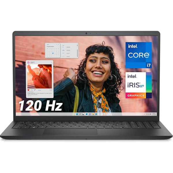 Dell Inspiron 15 3530 klēpjdators, 15,6 collu FHD displejs, 13. paaudzes Intel Core i7-1355U, Intel Iris Xe grafika, 16 GB RAM, 1 TB SSD, vācu klaviatūra, Windows 11 Home, melns