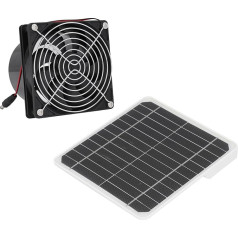 Solar-Lüfter-Set für Gewächshaus, Hühnerstall, Schuppen, Haustierhaus, 50-W-Solarpanel-betriebener Abluftventilator, 12 V, 6,5-Zoll-Solarpanel-Lüfter-Set mit Schutznetz, 24