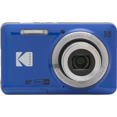 KODAK Pixpro FZ55-16 megapikseļu digitālā kamera, 5X optiskā tālummaiņa, 2,7 LCD, optiskais attēla stabilizators, 720p Full HD video, litija jonu - zila