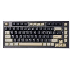 YUNZII YZ75 75% bezvadu spēļu mehāniskā tastatūra, RGB fona apgaismojums, BT5.0/2.4G/USB-C, dubultās PBT taustiņi Linux/Win/Mac (Gateron G Pro Black, Black)