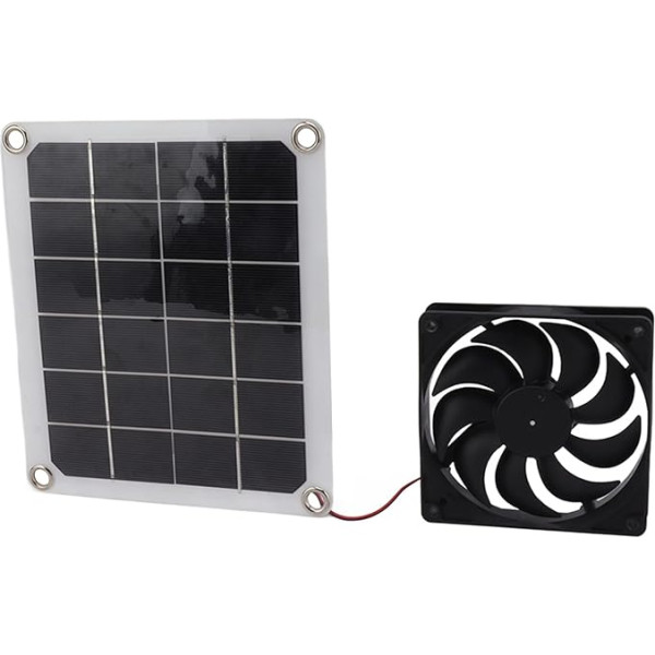 BAOFUYA Solarpanel-Abluftventilator, Solar-Entlüftungsventilator, Langlebig, Wetterfest, 5 V Bis 6 V, 10 W, für Zuhause