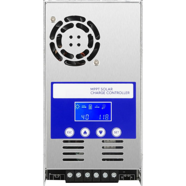 Jadeshay Solar Controller MPPT saules uzlādes kontrolieris 48V/36V/24V/12V automātiskās noteikšanas saules PV kontrolieris ar LCD apgaismojumu (izmērs: 40A)