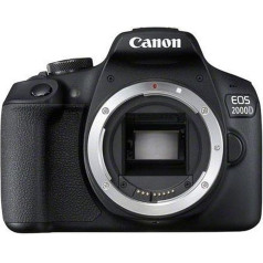 Canon EOS 2000D SLR kameras korpuss (24,1 MP, DIGIC 4+, 7,5 cm (3,0 collu) LCD, Full HD, WiFi, APS-C CMOS sensors), melns.