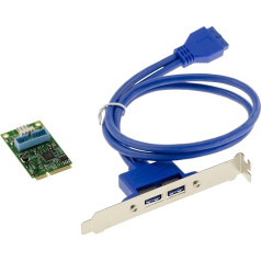 KALEA-INFORMATIQUE Mini PCI Express MiniPCIE karte 2 porti USB 3.0 (USB3 Superspeed 5Gbps) ar Via mikroshēmu - ar leņķi līdz 2x USB A