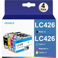 KEENKLE LC426 kasetnes saderīgas ar Brother LC426 LC426 LC426XL LC-426XL LC-426XL LC-426XLVAL LC426XLVAL Multipack priekš Brother MFC-J4340DW MFC-J4540DW MFC-J4540DWXL (4 iepakojumi)