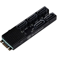 SilverStone Technology SST-ECS07-5-Port-SATA-Gen3-6Gb/s-Non-RAID-M.2-PCIe atmiņas paplašināšanas karte