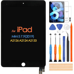 ARSSLY Rezerves ekrāns iPad Mini 5 2019 A2133 A2124 A2126 A2125 7,9 collu LCD displejs Skārienjūtīgais ekrāns Digitaizers Pilna montāža ar bezmaksas rīkiem