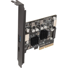 Sxhlseller PCIe to USB 3.2 Gen 2 karte, 1 USB A tipa un 1 USB C tipa ports, iekšējais 19 pin 10 Gbps ātrgaitas savienotājs, priekšējais E tipa, USB PCIe karte galddatoram