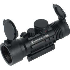 FOCUHUNTER Tactical Rifle Scope 4 x 33 mm Tri Rail Illuminated Rifle Scope Fully Multi-Coated Red/Green Reticle 1/4 MOA Rifle Scope with Three Weaver Rails