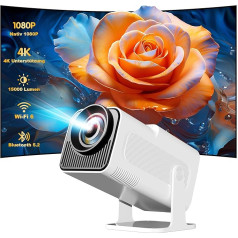 Allesin Mini projektors 4K projektors, dabiskais 1080P mājas kino projektors, 500 ANSI lūmeni, projektors mobilajam tālrunim ar Android 11.0 OS, 180 grādu rotācija, viedprojektors ar WiFi 6, BT 5.2, Auto