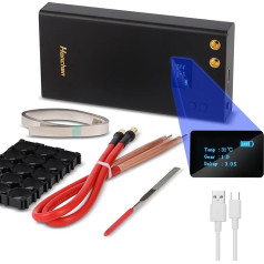 Hanchen Mini akumulatora punktveida metinātājs ar LCD ekrānu 7500 mAh Pārnēsājams 18650 DIY akumulatora punktveida metinātājs ar 80 regulējamiem pārnesumiem / 2 m niķeļa loksnes (LCD ekrāns)