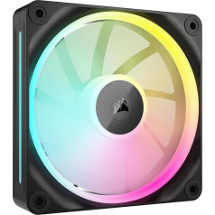 CORSAIR iCUE LINK LX120 RGB 120 mm PWM ventilators - Dual Light Loops - Nepieciešams iCUE LINK System Hub (pieejams atsevišķi) - CORSAIR AirGuide tehnoloģija - melns