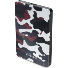 Sonnics 500GB Red Camo ārējais pārnēsājamais cietais disks USB 3.0 īpaši ātrs datu pārsūtīšanas ātrums lietošanai ar Windows PC, Mac, Xbox One un PS4 Fat32