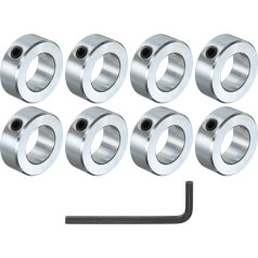 sourcing map 8-teiliges Set Schraubenwellenmanschetten, 2,2 cm Bohrung, verzinkter Stahl, Schaftmanschetten, 3,8 cm Außendurchmesser, 9/16 Zoll Breite Achsmanschette mit Sechskantschlüssel