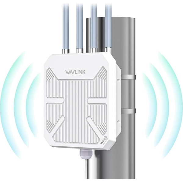 AX3000 Long Range Outdoor WiFi 6 Mesh WLAN Repeater, WN573HX3 Dual Band 3000Mbit/s Gigabit PoE piekļuves punkts (AP)/WLAN pastiprinātājs (4 x 8dBi antenas, IP67 izturīgs pret laikapstākļiem, +256 ierīces)