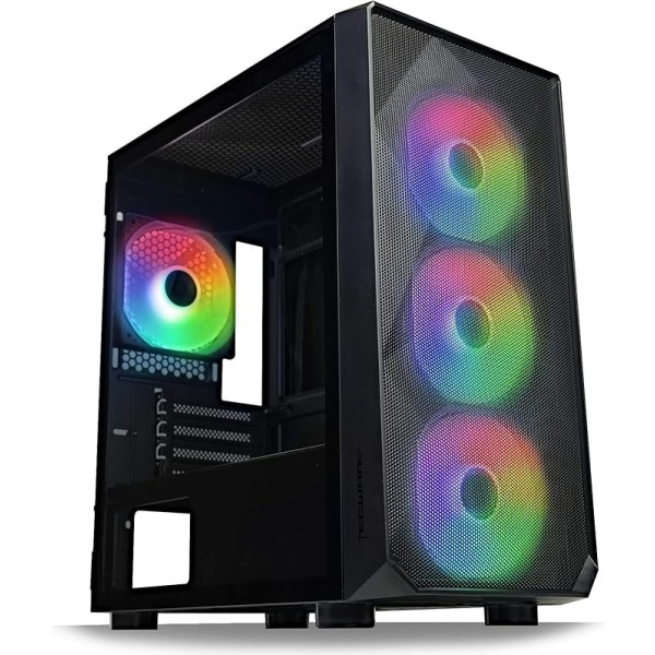 TECWARE Forge M ARGB Mini Gaming Tower mATX un 4 x ARGB 120 mm ventilatori