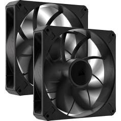 Corsair RS140 MAX 140mm PWM Thickness Fan - High Static Pressure - Liquid Crystal Polymer Construction - Twin Pack - Black